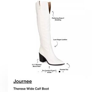 Elegant White Knee-High Boots (wide) never worn